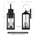 25.7H 2-Light Large Outdoor Bronze Exterior Wall Lantern Sconce Light