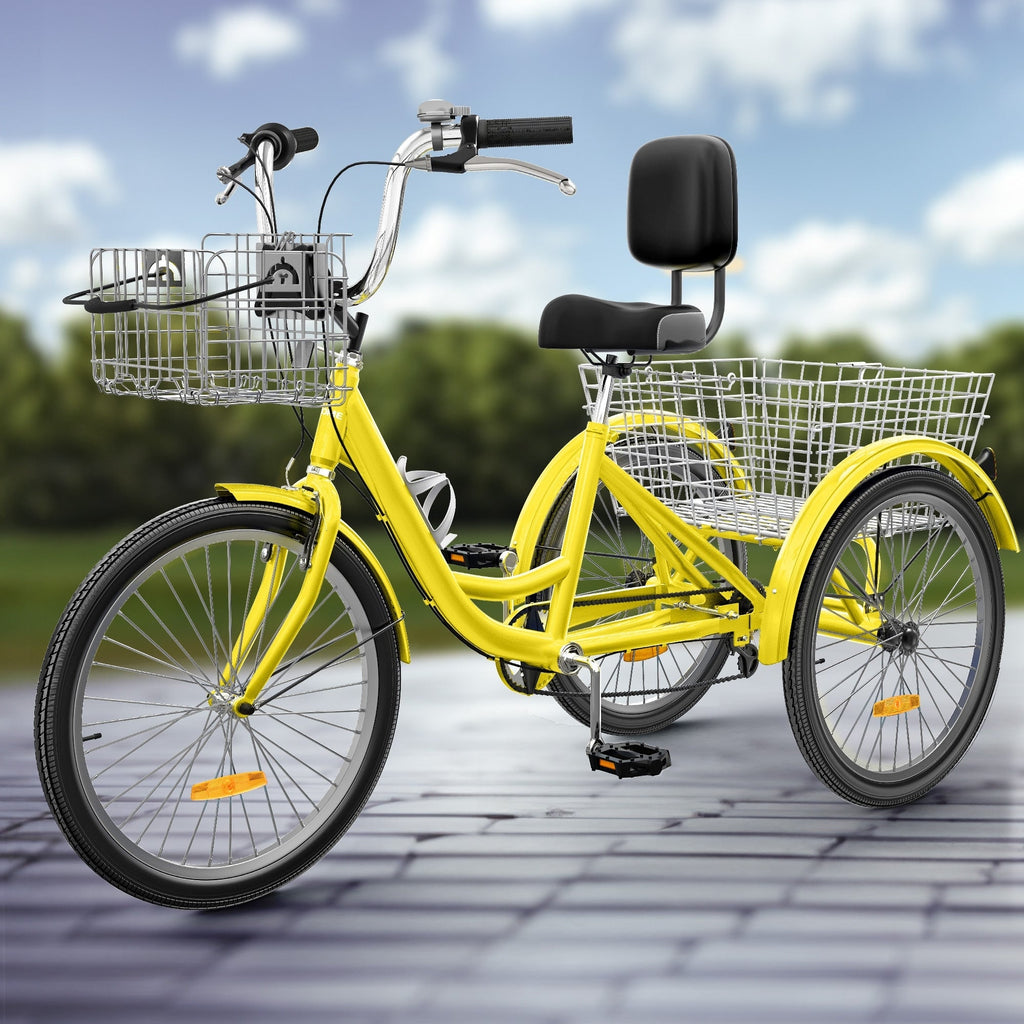 Tricycle adulte 26 pouces, 3 roues, 7 vitesses