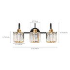 3/ 4-Light Modern Glam Crystal Dimmable Bathroom Vanity Light Linear Wall Light