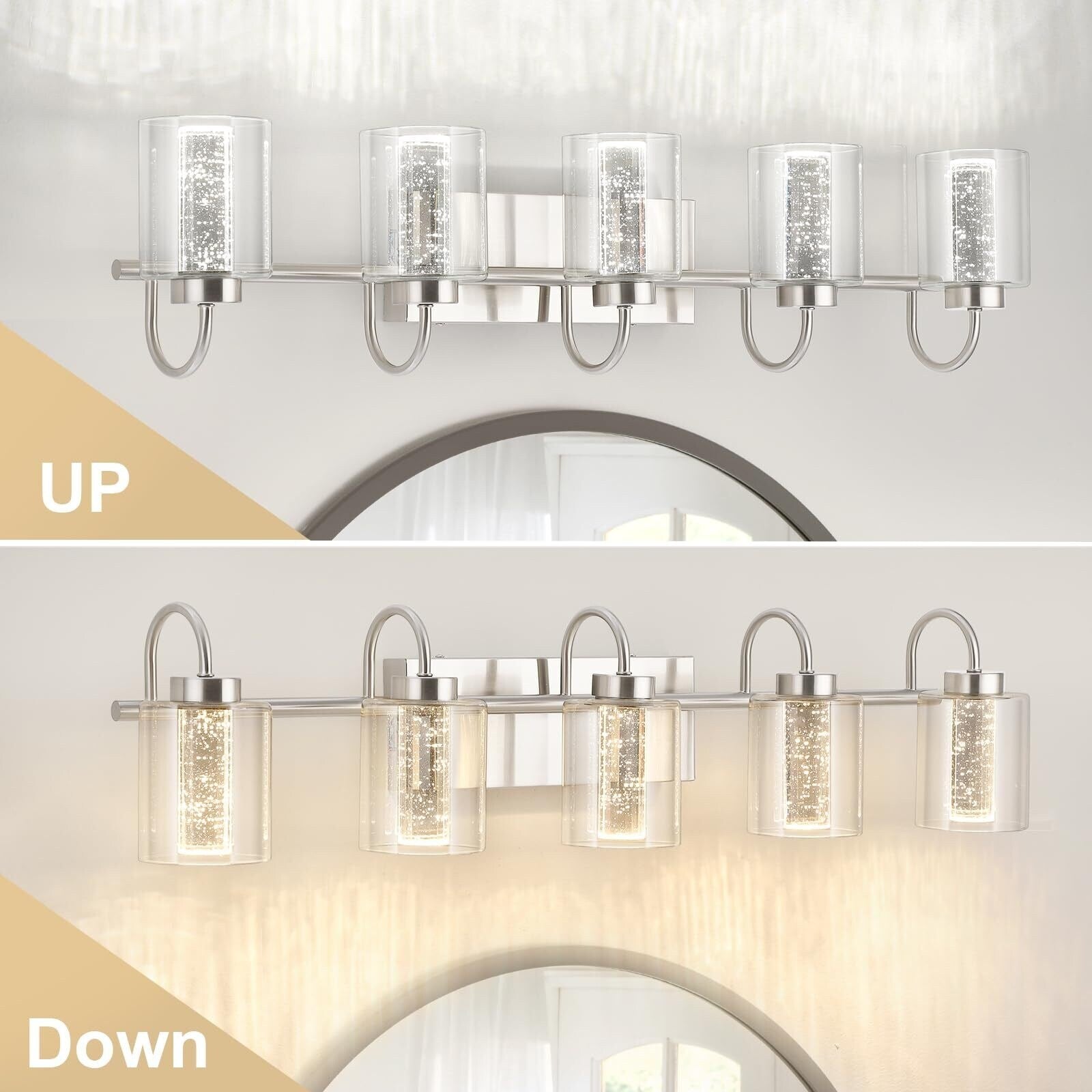 3/4/5/6 Light Brushed Nickel Bathroom Light Fixtures