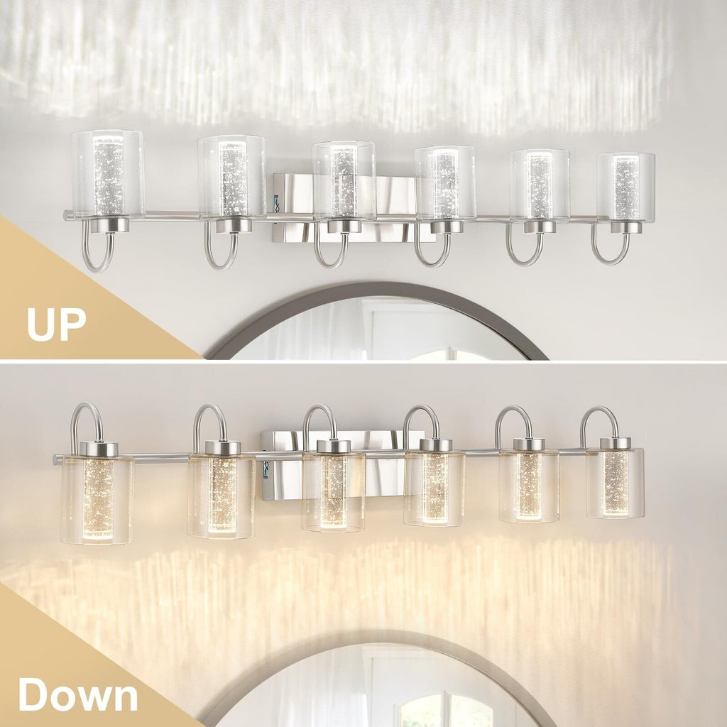 3/4/5/6 Light Brushed Nickel Bathroom Light Fixtures