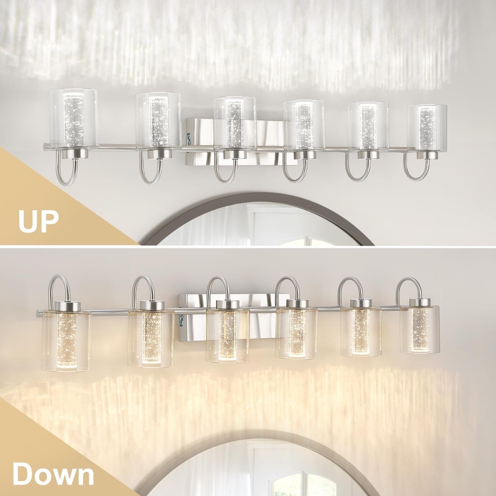 3/4/5/6 Light Brushed Nickel Bathroom Light Fixtures