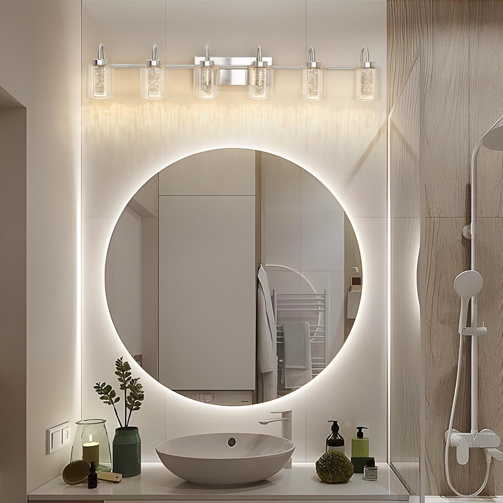 3/4/5/6 Light Brushed Nickel Bathroom Light Fixtures