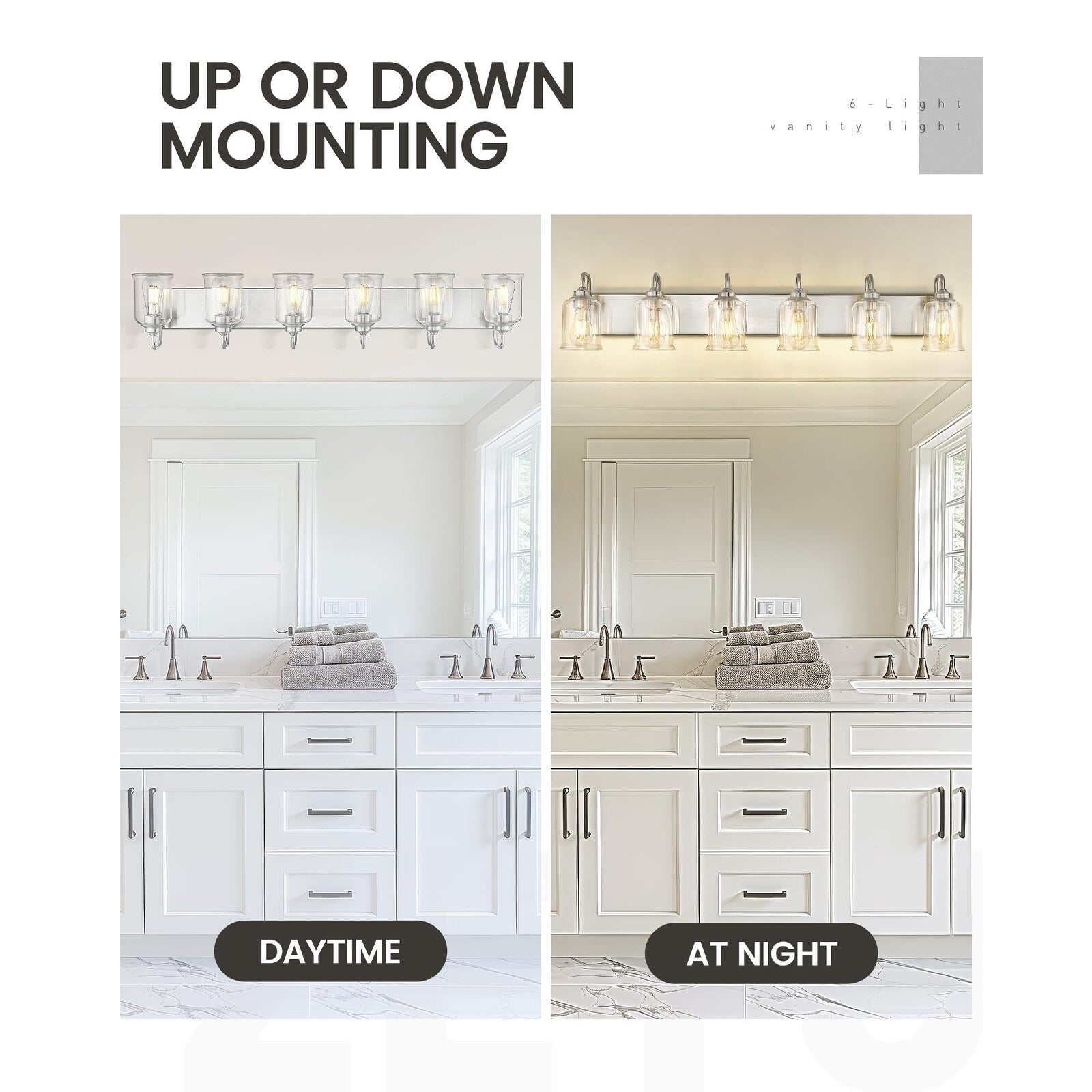 3/4/5/6-Light Modern Vanity Lights Over Mirror for Bathroom