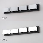 3/4/5-Light Dimmable Matte Black Modern Bathroom LED Vanity Light