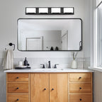 3/4/5-Light Dimmable Matte Black Modern Bathroom LED Vanity Light