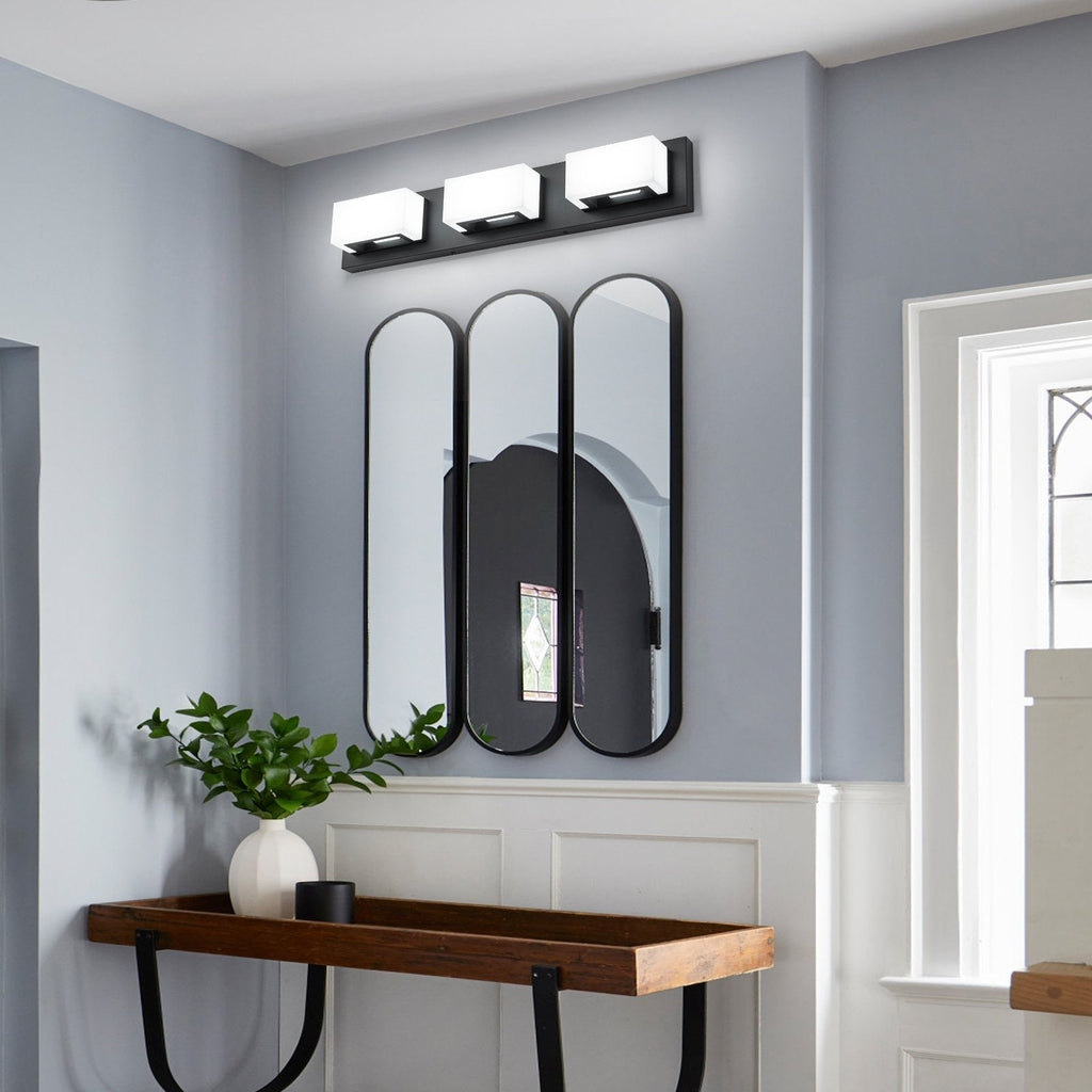 3/4/5-Light Dimmable Matte Black Modern Bathroom LED Vanity Light