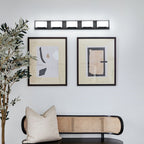 3/4/5-Light Dimmable Matte Black Modern Bathroom LED Vanity Light