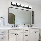 3/4/5-Light Dimmable Matte Black Modern Bathroom LED Vanity Light