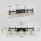 3/4/5-Light Modern Dimmable Crystal Bathroom Vanity Lights Fixtures Over Mirror