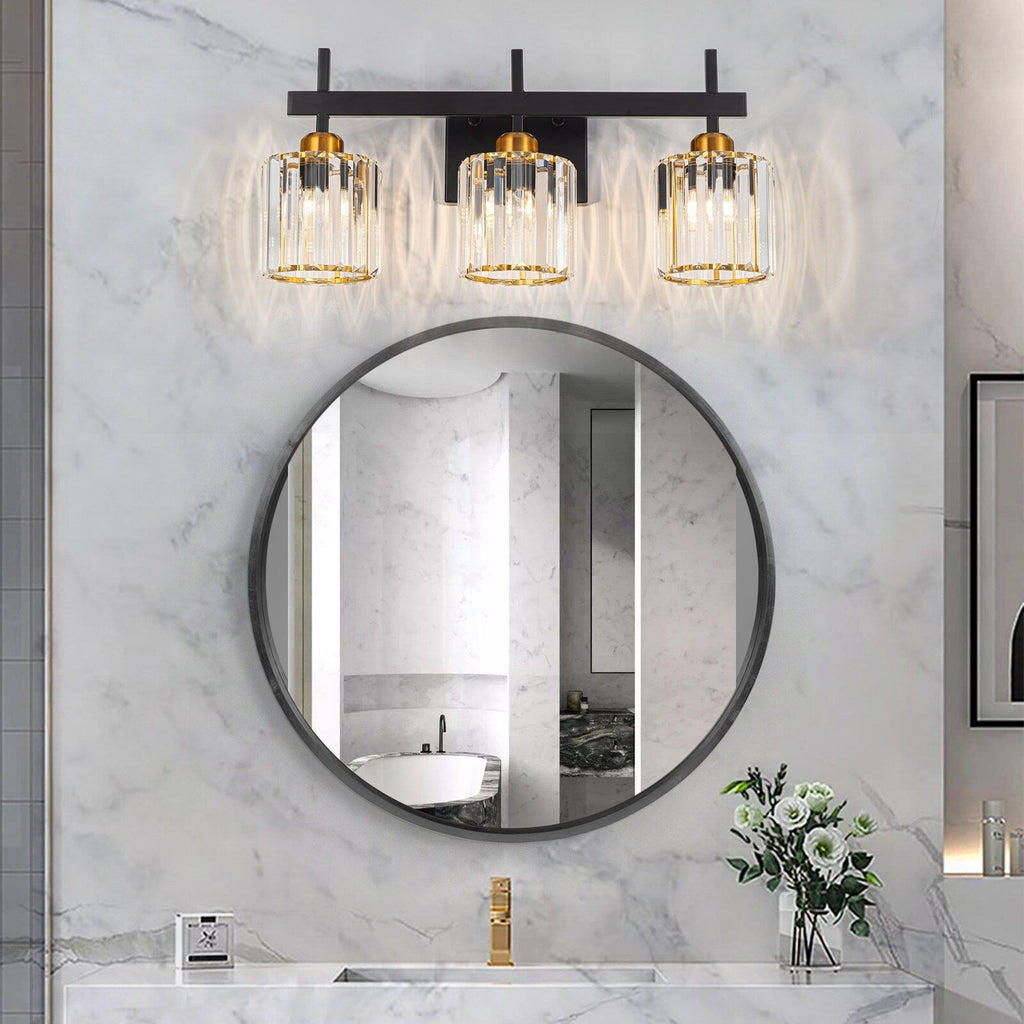 3/4/5-Light Modern Dimmable Crystal Bathroom Vanity Lights Fixtures Over Mirror