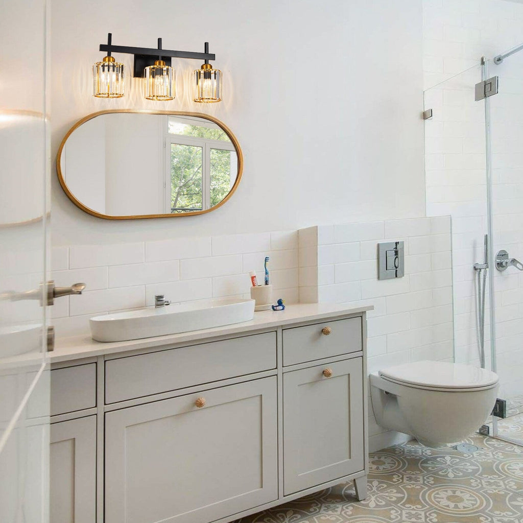 3/4/5-Light Modern Dimmable Crystal Bathroom Vanity Lights Fixtures Over Mirror