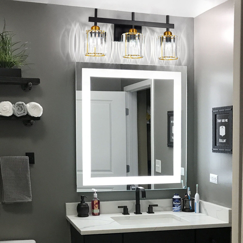 3/4/5-Light Modern Dimmable Crystal Bathroom Vanity Lights Fixtures Over Mirror