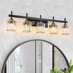 3/4/5-Light Modern Dimmable Crystal Bathroom Vanity Lights Fixtures Over Mirror