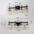 3/4/5-Light Modern Dimmable Crystal Bathroom Vanity Lights Fixtures Over Mirror