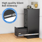 3 Drawer Metal Locking File Cabinet for Home Office, Rolling Cabinet Fully Assembled