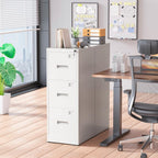 3 Drawer Metal Locking File Cabinet for Home Office, Rolling Cabinet Fully Assembled