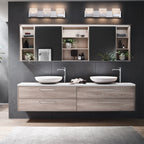 Applique murale à LED intégrée C Cattleya en acier inoxydable 3000 K avec abat-jour en verre artistique - Chrome