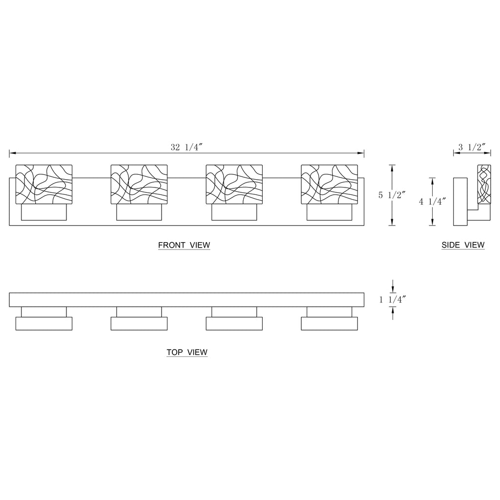Applique murale à LED intégrée C Cattleya en acier inoxydable 3000 K avec abat-jour en verre artistique - Chrome
