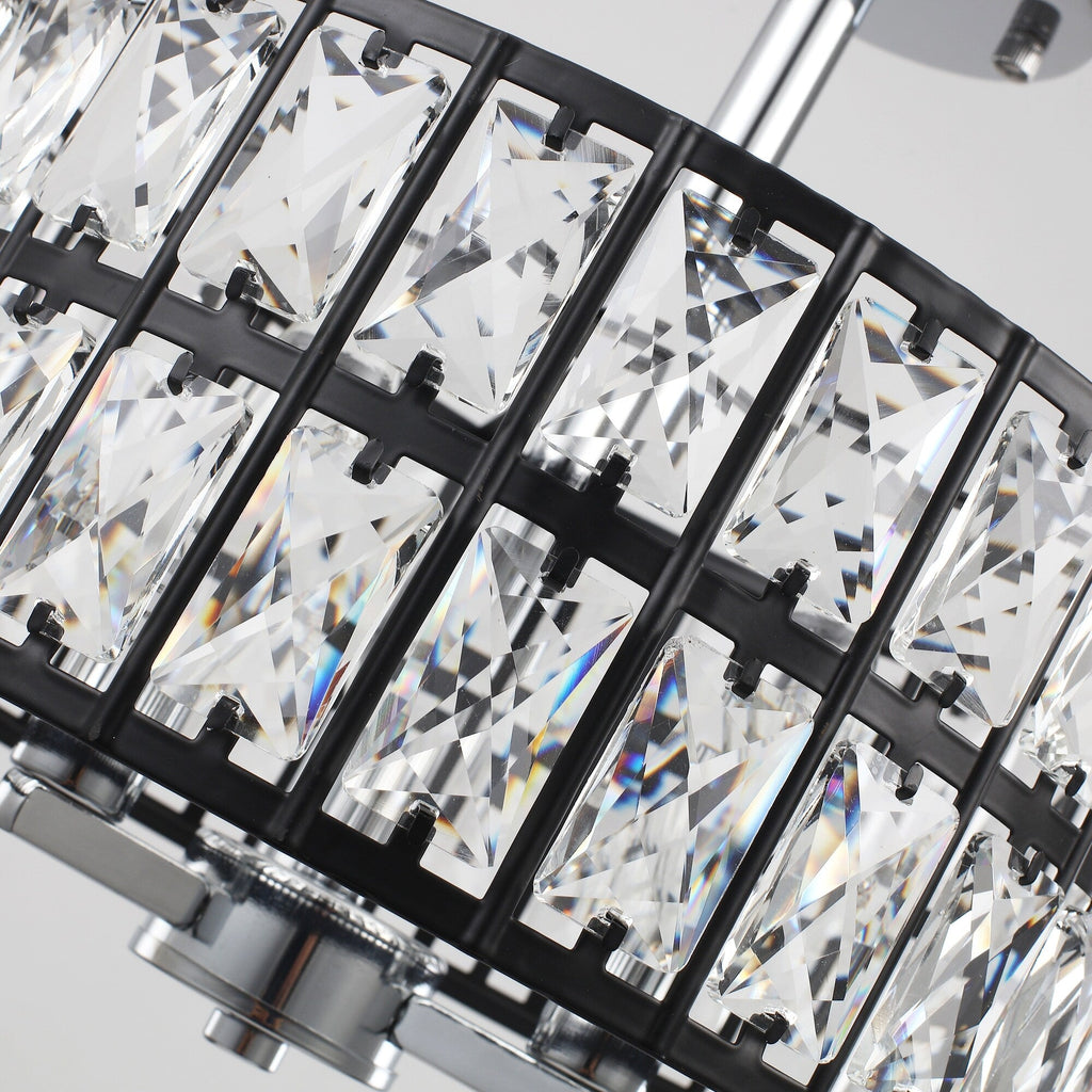 3-Light Crystal Semi Flush Mount Lights for Living Room Hallway