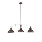 3-Light Farmhouse Retro Metal Linear Dome Pendant Light/Kitchen Island Lights