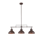 3-Light Farmhouse Retro Metal Linear Dome Pendant Light/Kitchen Island Lights