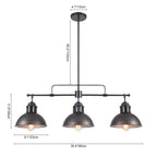 3-Light Farmhouse Retro Metal Linear Dome Pendant Light/Kitchen Island Lights