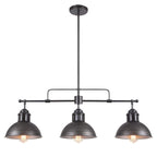 3-Light Farmhouse Retro Metal Linear Dome Pendant Light/Kitchen Island Lights