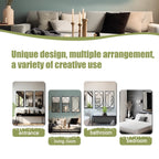 Ensemble de 3 miroirs muraux rectangulaires en métal noir - 31,9 H x 15,75 L x 0,75 P