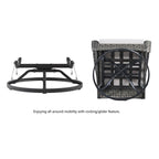 Fauteuil à bascule pivotant d'extérieur Gymojoy 3 pièces en osier avec coussin et table