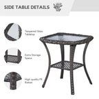 Fauteuil à bascule pivotant d'extérieur Gymojoy 3 pièces en osier avec coussin et table