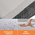 Fauteuil à bascule pivotant d'extérieur Gymojoy 3 pièces en osier avec coussin et table