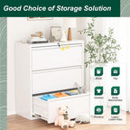 3 Drawer Metal Locking File Cabinet for Home Office, Rolling Cabinet Fully Assembled