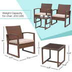 3-pc. Outdoor Cushioned Wicker Chat Set