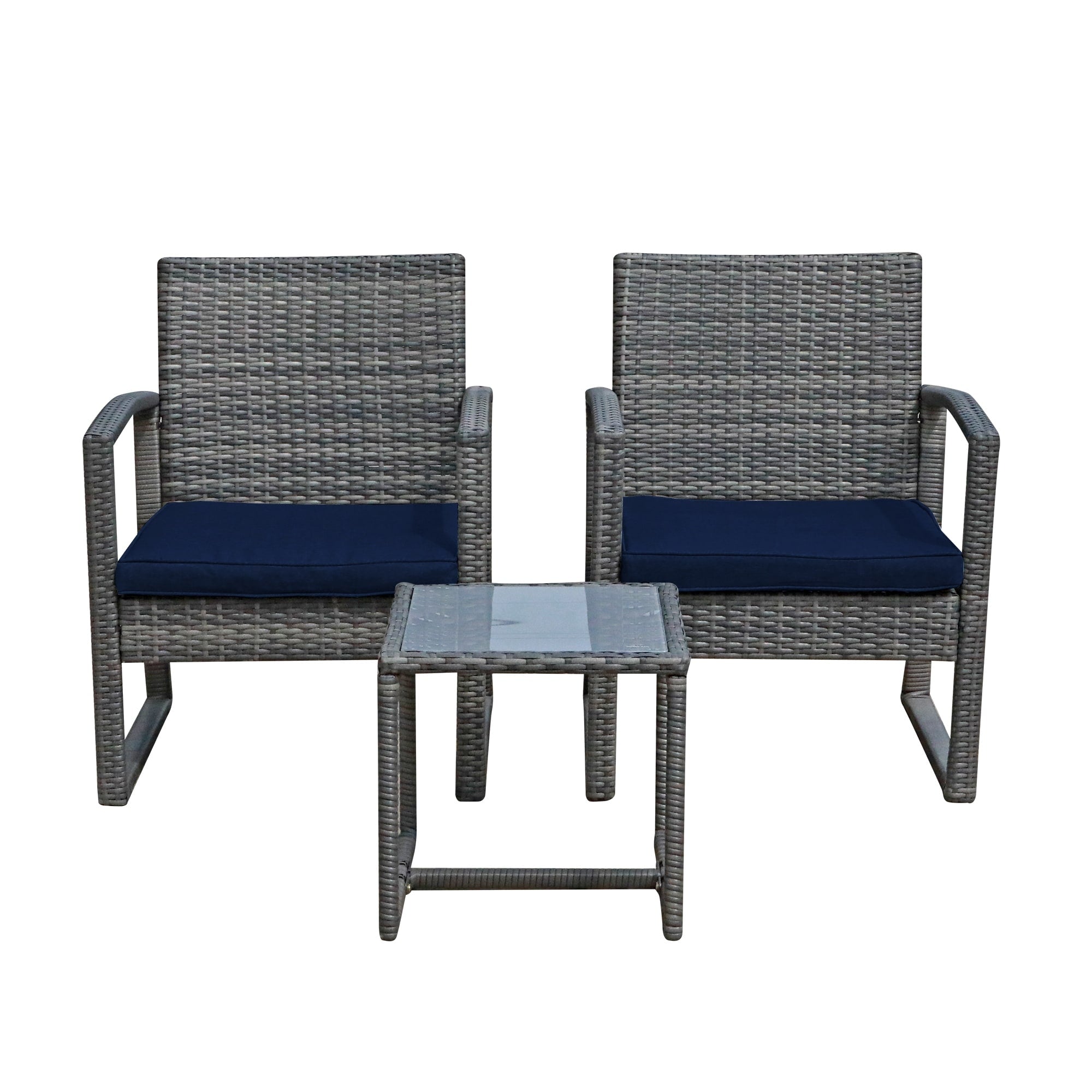 3-pc. Outdoor Cushioned Wicker Chat Set
