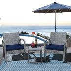 3-pc. Outdoor Cushioned Wicker Chat Set