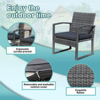 3-pc. Outdoor Cushioned Wicker Chat Set