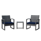 3-pc. Outdoor Cushioned Wicker Chat Set