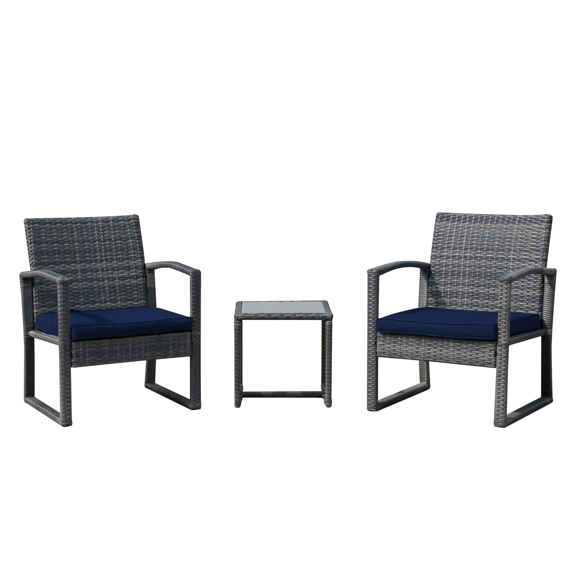 3-pc. Outdoor Cushioned Wicker Chat Set