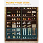 Meuble à chaussures haut 30 paires, 10 niveaux, en bois blanc, pour placard, entrée