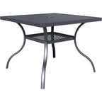 Table à manger rectangulaire en métal pour patio extérieur 60 x 37 avec trou pour parasol pour 6 personnes
