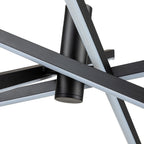 Lustre LED moderne en aluminium noir/doré, plafonnier linéaire Spoutnik pour salon/salle à manger/cuisine