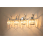 Applique murale moderne en cristal pour salle de bain, éclairage de vanité, chrome/noir/doré