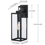 4-pack 1-Light Outdoor Wall Light with Matte Black Finish & Clear glass shade