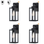 4-pack 1-Light Outdoor Wall Light with Matte Black Finish & Clear glass shade