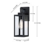 4-pack 1-Light Outdoor Wall Light with Matte Black Finish & Clear glass shade
