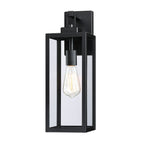 4-pack 1-Light Outdoor Wall Light with Matte Black Finish & Clear glass shade