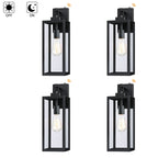 4-pack 1-Light Outdoor Wall Light with Matte Black Finish & Clear glass shade
