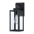 4-pack 1-Light Outdoor Wall Light with Matte Black Finish & Clear glass shade