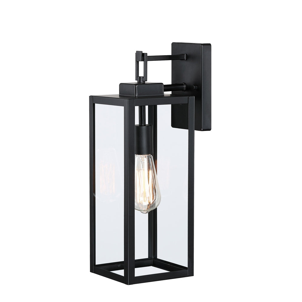 4-pack 1-Light Outdoor Wall Light with Matte Black Finish & Clear glass shade